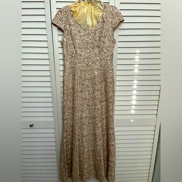 Alex Evenings Gold Sequined Dress - Picture 5 of 6